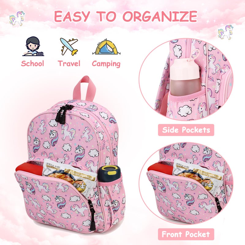 RAVUO Unicorn Backpack for Girls, Cute Toddler Backpack Lightweight Kids Preschool Bookbag Daypack with Chest Strap - Image 4